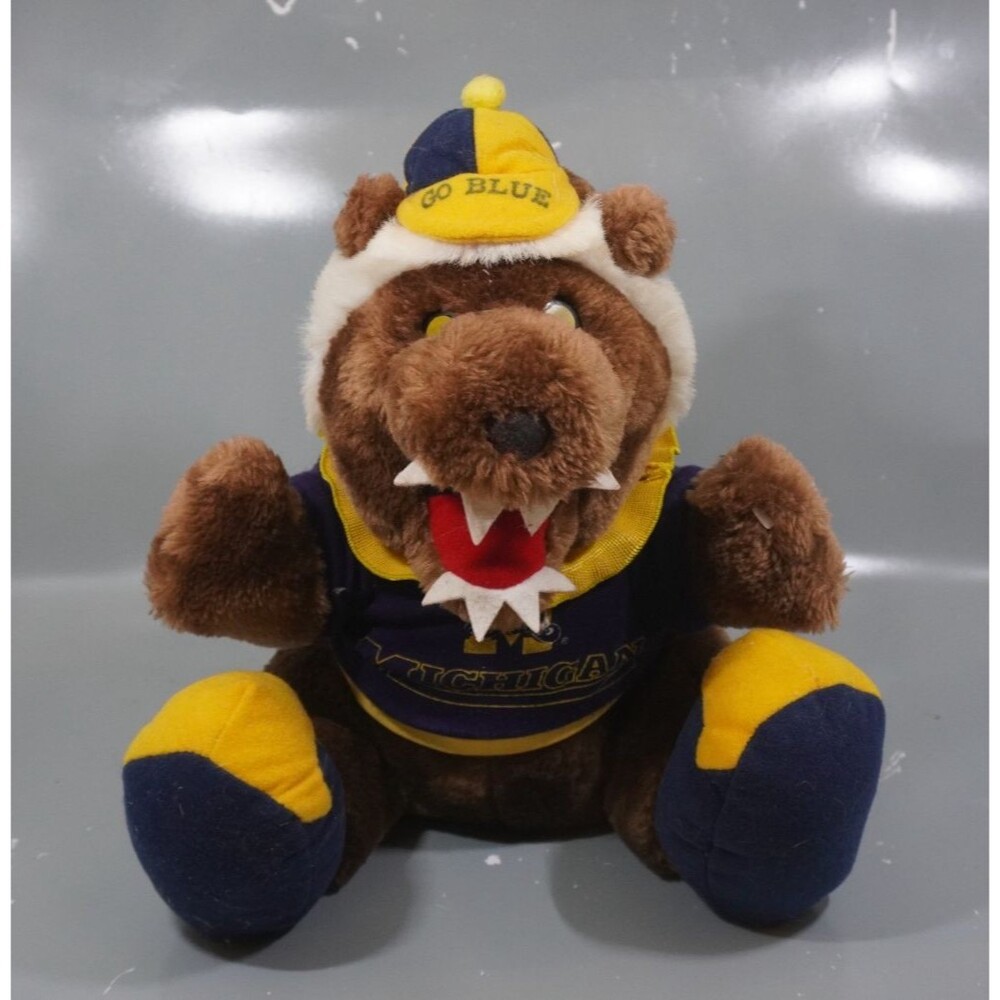 Vintage 1989  Wallace Wolverine University Of Michigan Plush Mascot 12”